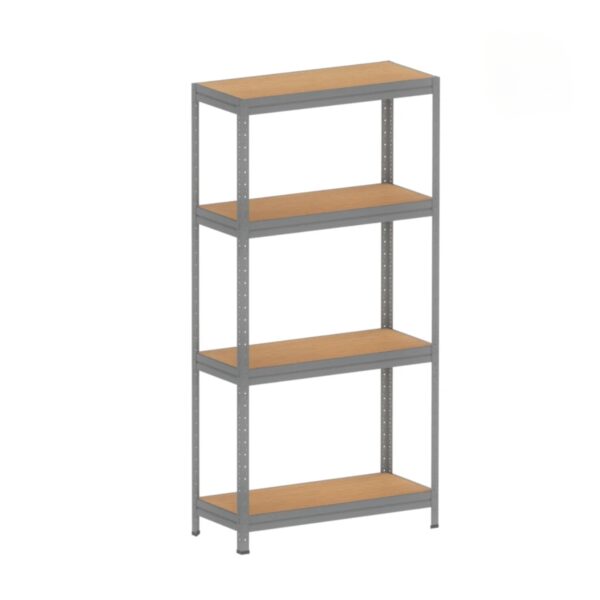 Estante de Aço Pesada 4 Prateleiras Mdf